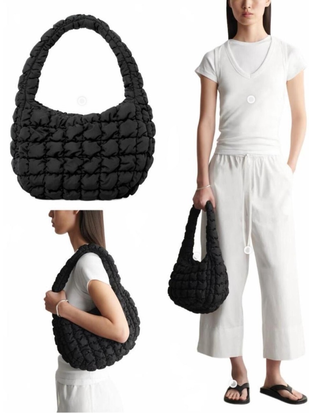 COS Quilted Mini Shoulder Bag NEW Black